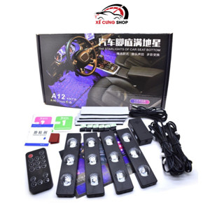 Đèn Led Gầm Ghế Ô Tô chiếu sao cắm cổng USB -nháy theo nhạc Có điều khiển tùy chỉnh màu sắc 3 mắt tròn