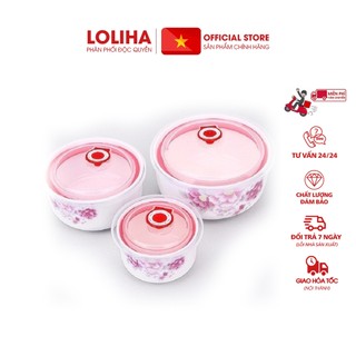 🏵️freeship🏵️ combo 5 bộ 3 bát sứ hút chân không