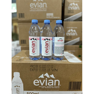 Thùng 24 chai nước khoáng thiên nhiên không ga hiệu evian 500ml