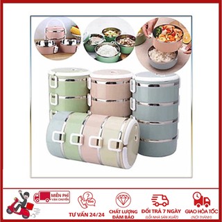 ⛔FREESHIPXTRA⛔ Cặp lồng cơm (4 TẦNG - LÚA MẠCH)
