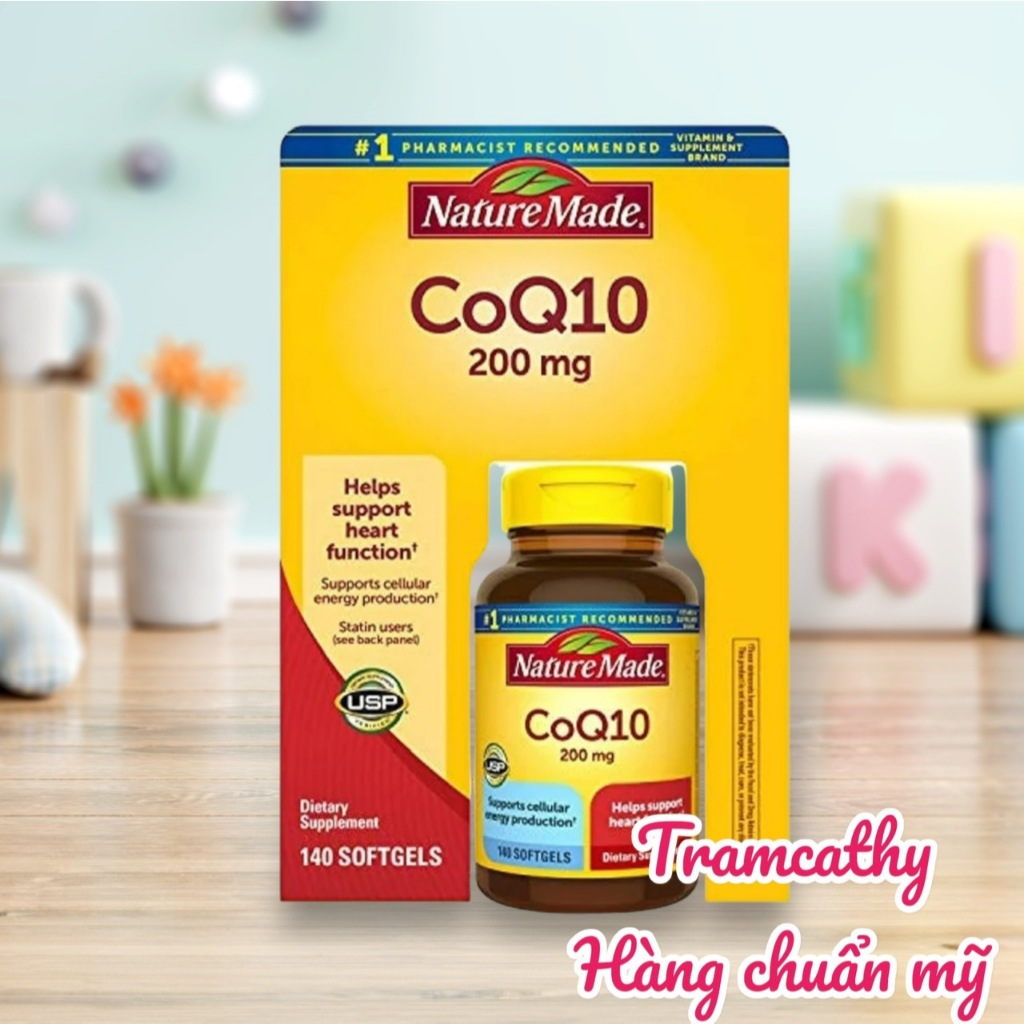 Nature Made CoQ10 200mg 140v hỗ trợ tim mạch ( Hàng Mỹ đủ Bill )
