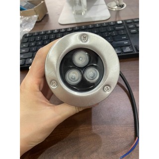 Đèn LED âm nước 3W đế hắt điện 12VAC- 24VAC Chống Nước trang trí đài phun nước hồ cá bể tiểu cảnh sân vườn hòn non bộ