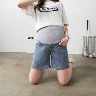  Quần đùi bầu Jeans quần Jeans lửng quần Jeans ngố cao cấp dễ phối đồ  ĐẦM BẦU HÀN QUỐC  Q190 