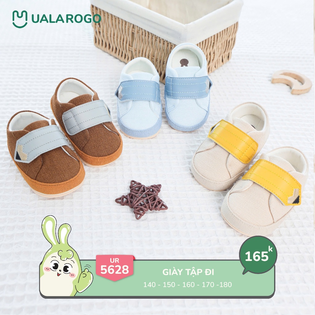  Giày tập đi cho bé Ualarogo sandal đế cao su chống trượt quai dán điều chỉnh rộng chật 5628 