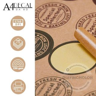 Giấy Decal da bò A4 (Giấy Kraft) xấp 100 tờ