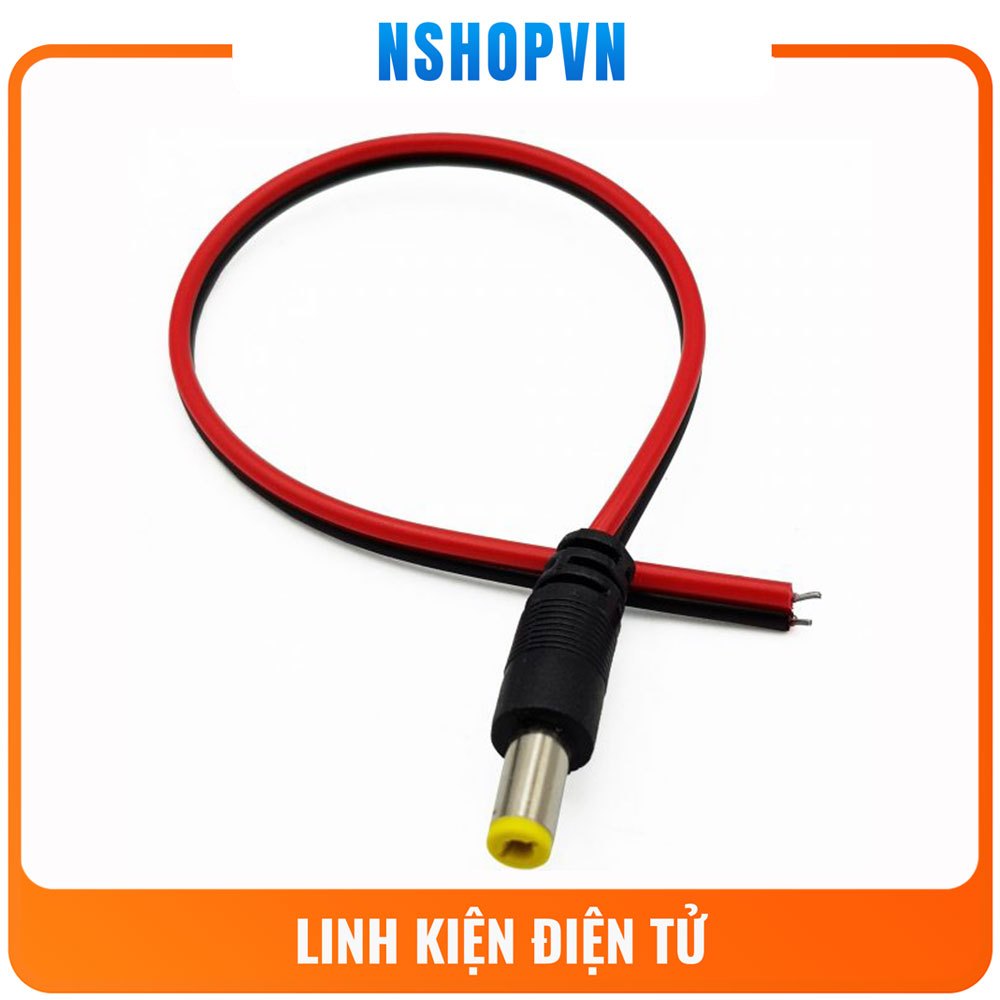 Jack DC 5.5x2.1mm đực có dây
