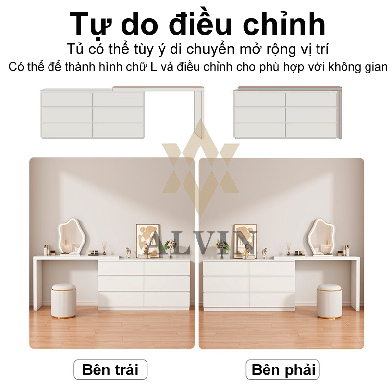 ALVIN Bàn trang điểm phòng ngủ phong cách bắc Tối Giản Và Tiện Lợi Có Nhiều Ngăn Để Đồ | BigBuy360 - bigbuy360.vn