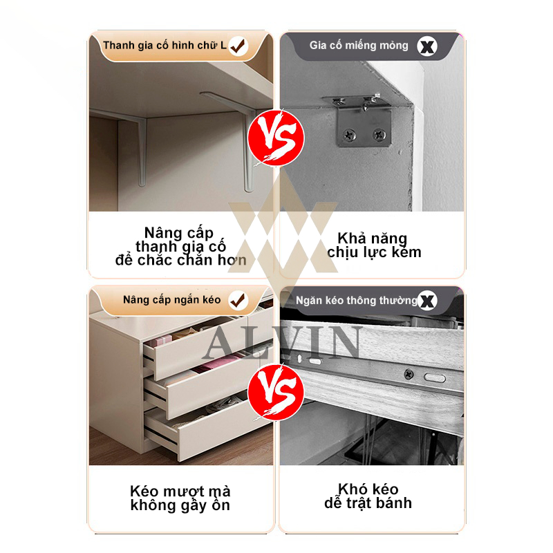 ALVIN Bàn trang điểm phòng ngủ phong cách bắc Tối Giản Và Tiện Lợi Có Nhiều Ngăn Để Đồ | BigBuy360 - bigbuy360.vn