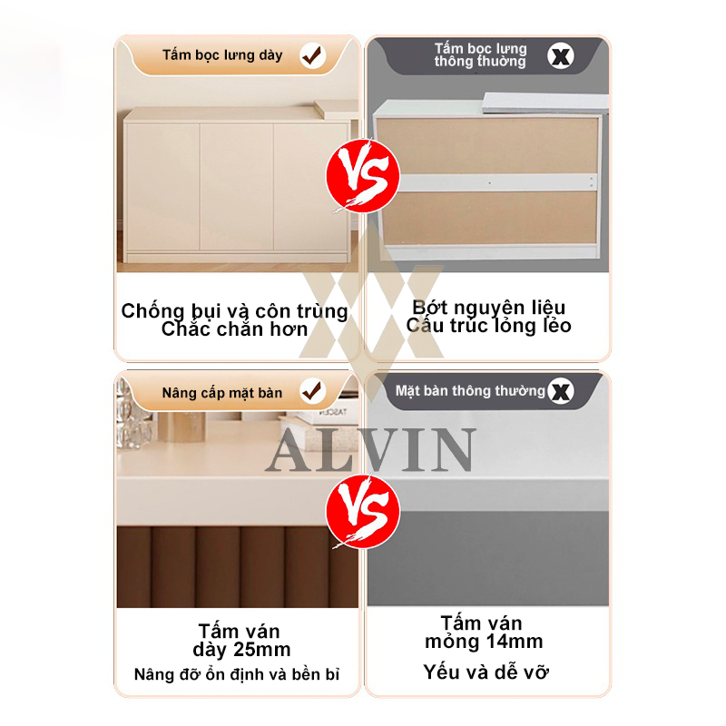 ALVIN Bàn trang điểm phòng ngủ phong cách bắc Tối Giản Và Tiện Lợi Có Nhiều Ngăn Để Đồ | BigBuy360 - bigbuy360.vn