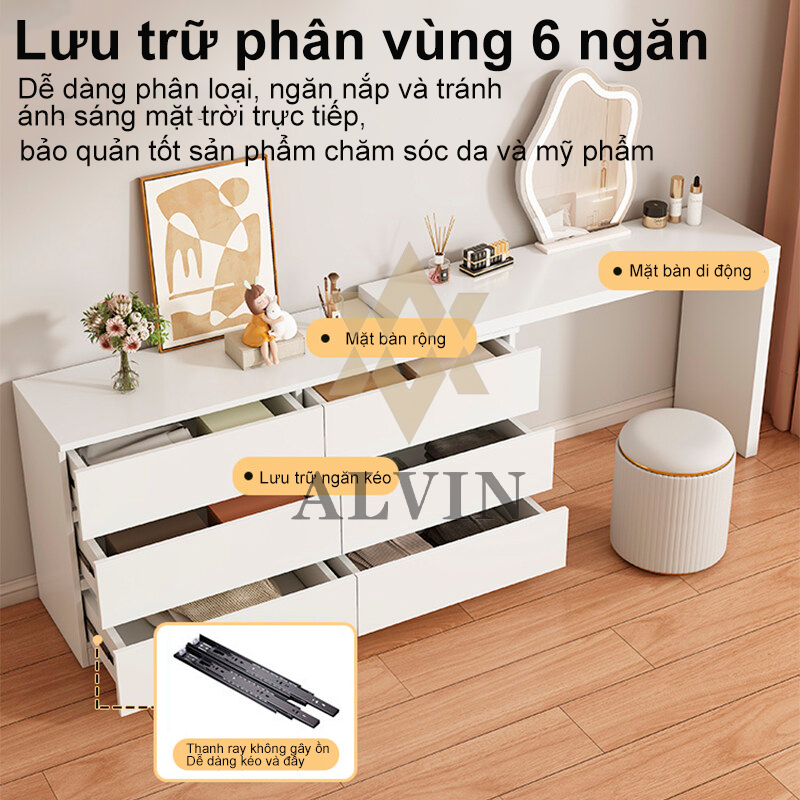 ALVIN Bàn trang điểm phòng ngủ phong cách bắc Tối Giản Và Tiện Lợi Có Nhiều Ngăn Để Đồ | BigBuy360 - bigbuy360.vn