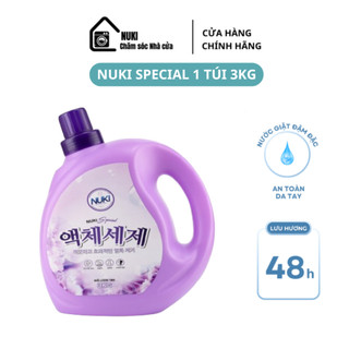Nước giặt xả NUKI SPECIAL hương nắng mai, dung tích 3KG, Giặt sạch thơm lâu, mềm mại dịu nhẹ