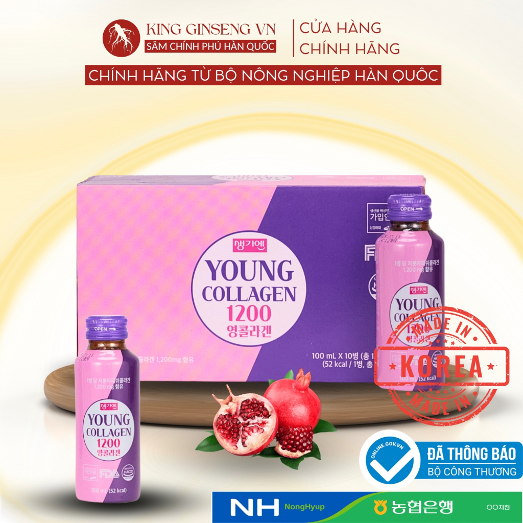 Nước Collagen Cá Thuỷ Phân Young 1200mg Korea Giúp Làm Trắng Mịn Da, Ngừa Lão Hoá Cho Da Tươi Trẻ