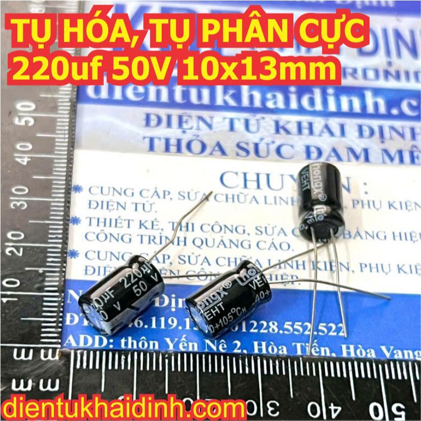 TỤ HÓA, TỤ PHÂN CỰC 220uf 50V (20 tụ) KDE1805