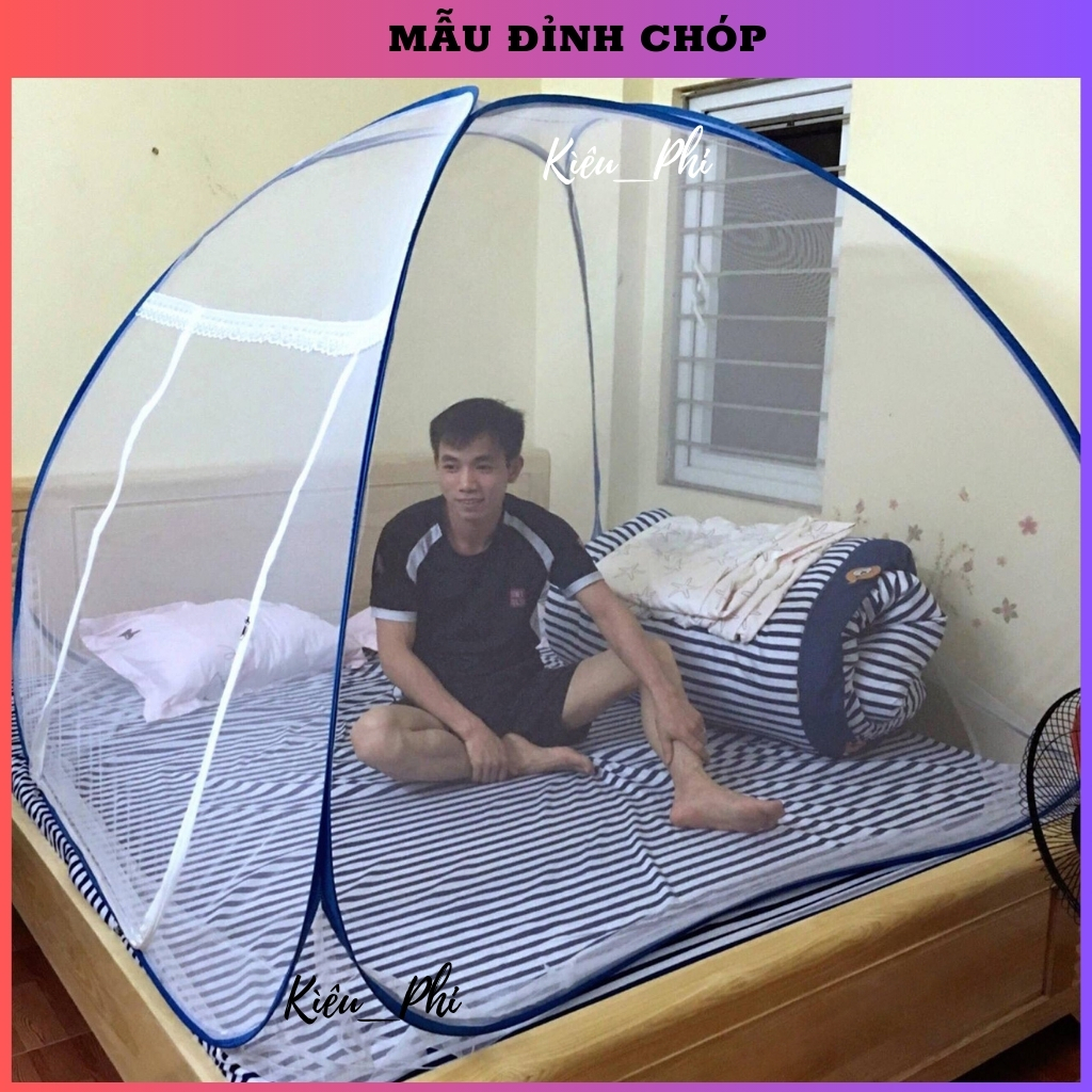 Màn chụp tự bung đỉnh chóp người lớn - mùng ngủ chống muỗi khung xếp gấp gọn tiện dụng
