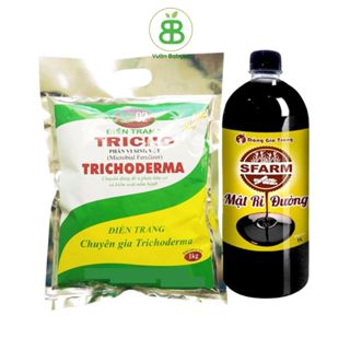 Combo VUONBABYLON Mật Rỉ Đường 1 Lít Và Nấm Đối Kháng Trichoderma 1Kg, Ủ Phân Bón - Set 2 Món