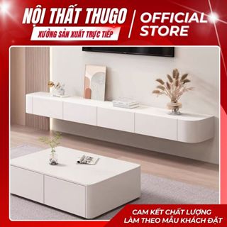 Kệ tivi treo tường KTT_198 bo cong (Lắp sẵn) cánh lậtCAO CẤP  Kệ decor thiết kế cánh lật toàn bộ gỗ MDF lõi xanh