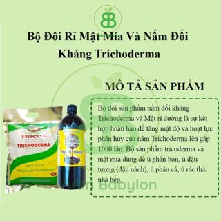 Combo  Mật Rỉ Đường 1 Lít Và Nấm Đối Kháng Trichoderma 1Kg, Ủ Phân Bón - Set 2 Món