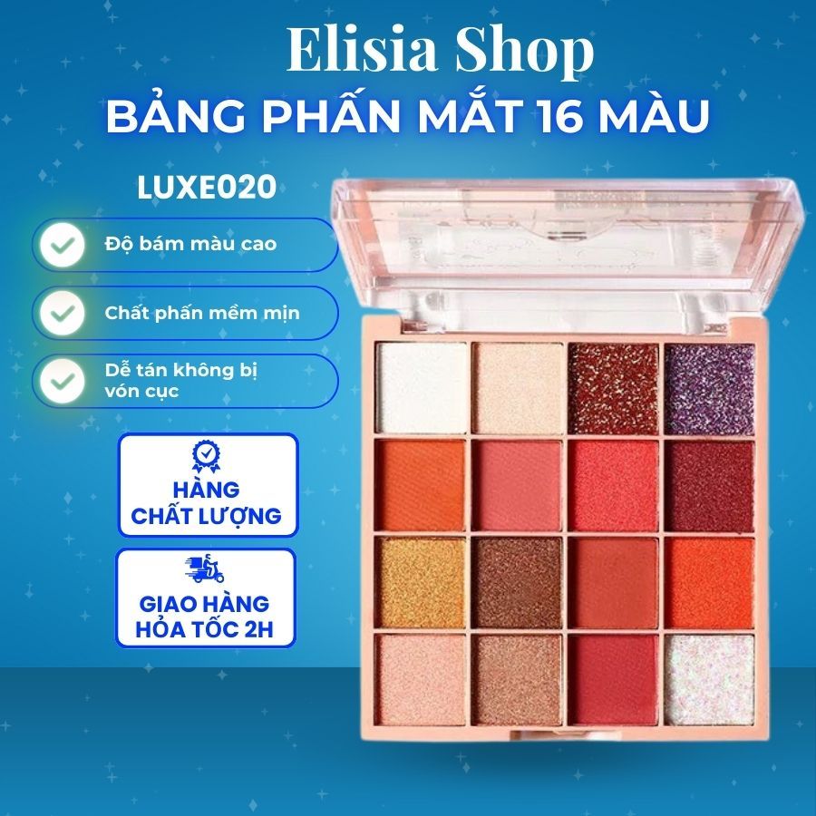 Bảng Phấn Mắt 16 Ô - Có Ánh Nhũ Lấp Lánh - Nhiều tone màu - LUXE020