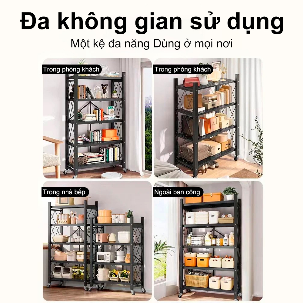 RACK Kệ gấp gọn Có Bánh Xe sơn tĩnh điện, Kệ Để Đồ Gấp Gọn Không,Kệ Gấp Gọn Để Đồ Tiện Lợi | BigBuy360 - bigbuy360.vn