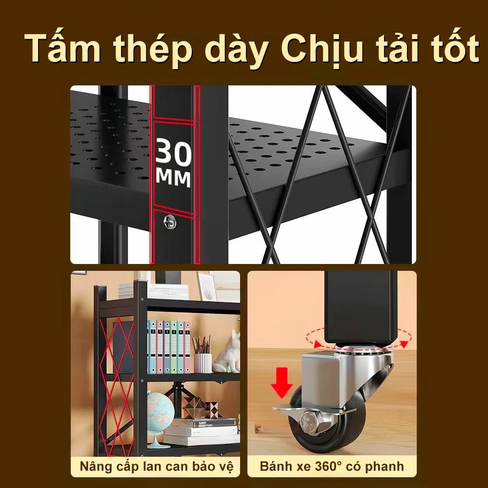 RACK Kệ gấp gọn Có Bánh Xe sơn tĩnh điện, Kệ Để Đồ Gấp Gọn Không,Kệ Gấp Gọn Để Đồ Tiện Lợi | BigBuy360 - bigbuy360.vn