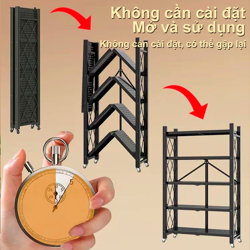 RACK Kệ gấp gọn Có Bánh Xe sơn tĩnh điện, Kệ Để Đồ Gấp Gọn Không,Kệ Gấp Gọn Để Đồ Tiện Lợi | BigBuy360 - bigbuy360.vn