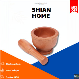 ✿Mới✿  ( CHÀI CỐI GỖ MINI - CHÀI CỐI VĂN PHÒNG NHÍ ) Bộ cối chày gỗ tự nhiên ✿Shian VN✿