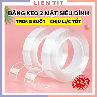 Băng Dính 2 Mặt Siêu Dính Băng Keo Nano Trong Suốt 3cm*3m Dán Tường Dính Mọi Bề Mặt Tiện Lợi