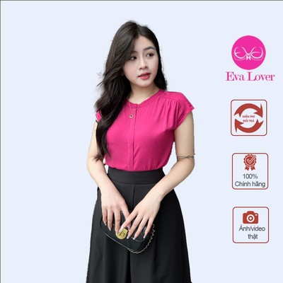 Áo Sơ Mi nữ Cổ tròn Chất Lụa Tằm Mềm Mát Thiết Kế Sang Trọng Thanh Lịch Evalover