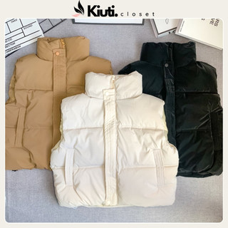  Áo phao gile nữ mẫu mới 2024 KIUTI Chất liệu nhung lì dày dặn Họa tiết 3 kim ở tay và khóa tinh tế 