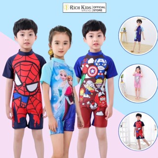 Đồ bơi liền thân RICH KIDS cho bé trai và bé gái 5-10 tuổi họa tiết hoạt hình đáng yêu nhiều màu sắc