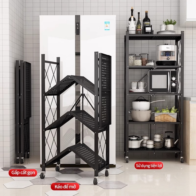 RACK Kệ gấp gọn Có Bánh Xe sơn tĩnh điện, Kệ Để Đồ Gấp Gọn Không,Kệ Gấp Gọn Để Đồ Tiện Lợi | BigBuy360 - bigbuy360.vn