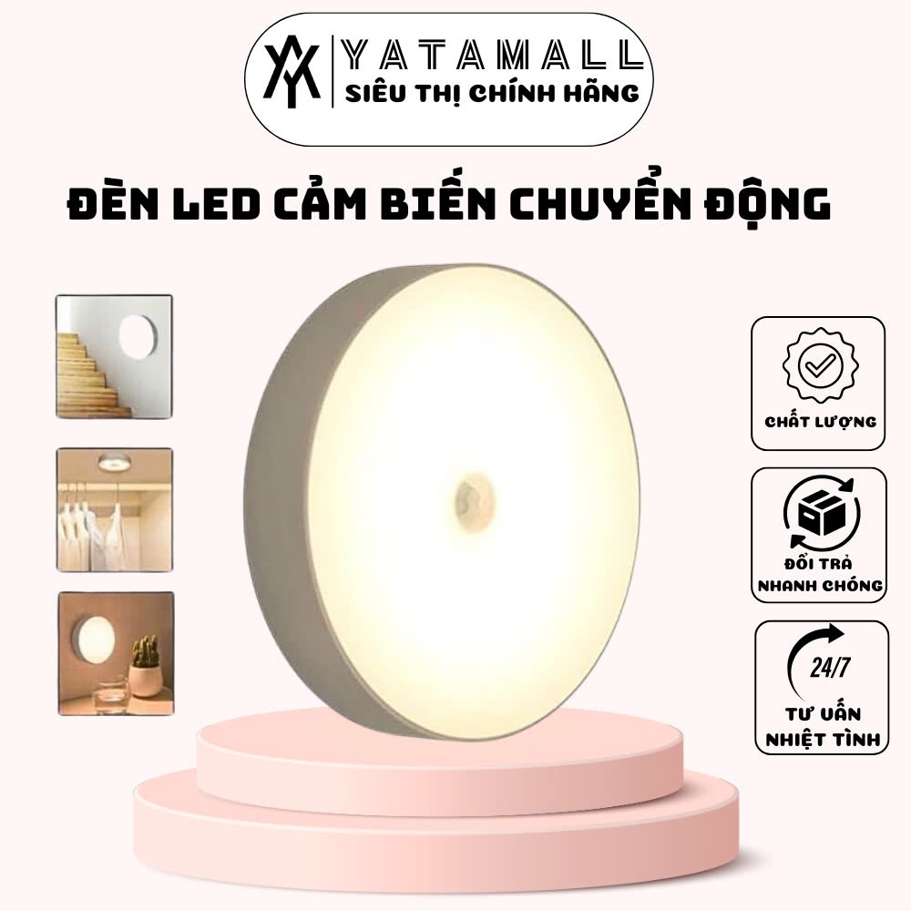 Đèn Led Cảm Biến Chuyển Động YATAMALL,Đèn Cảm Ứng Gắn Tường Cầu Thang Tủ Quần Áo Thông Minh Sạc USB