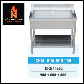 Bàn chậu inox 1 hố 900, chậu rửa inox 1 hố lệch phải, chậu rửa inox 1 hố lệch trái