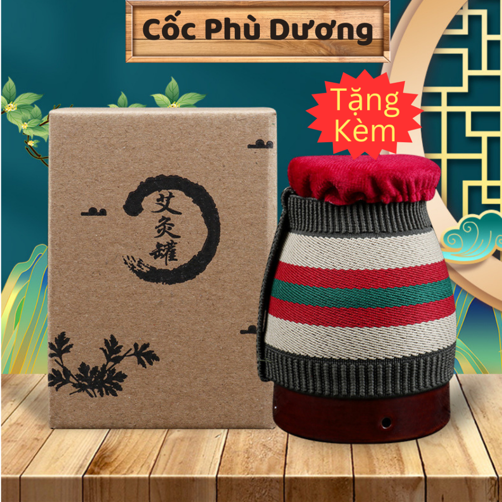 Cốc Xông Ngải Cứu, Cốc Phù Dương Giúp Loại Bỏ Hàn Khí Giảm Đau Mỏi Toàn Thân Tặng Kèm 2 Món