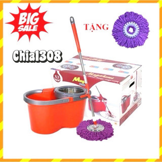 Bộ lau nhà megahome x3 thùng lau nhà xoay 360