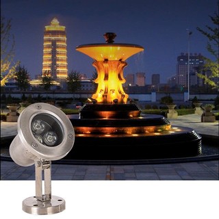 Đèn LED âm nước 3W đế hắt điện 12VAC- 24VAC Chống Nước trang trí đài phun nước hồ cá bể tiểu cảnh sân vườn hòn non bộ