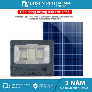 Đèn Năng Lượng Mặt Trời DOSEN PRO Siêu Sáng Loại Pha Thế Hệ 100W 300W 600W IP67 Chống nước ngoài trời