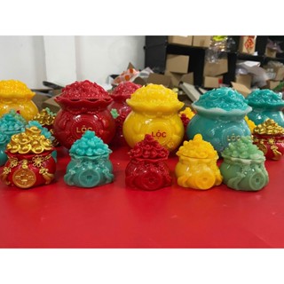 Hủ đựng gạo vàng, đựng muối, đựng nước, Hũ vàng chưng thần tài ngày tết, Hũ đựng muối gạo thần tài