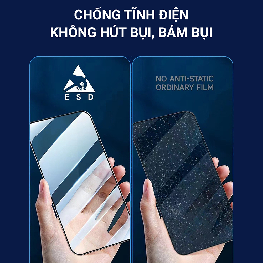 Cường lực KINGKONG ĐEN TĨNH ĐIỆN Iphone X / Xs / Xs Max / XR / 11 / 11 Pro / 11 Pro Max