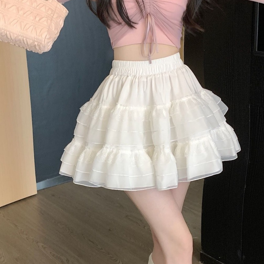Chân váy ren 2 tầng ngắn chân váy ngắn dáng xòe cạp chun cao hàn quốc chất voan tơ sang chảnh CV239 PANOSI | BigBuy360 - bigbuy360.vn