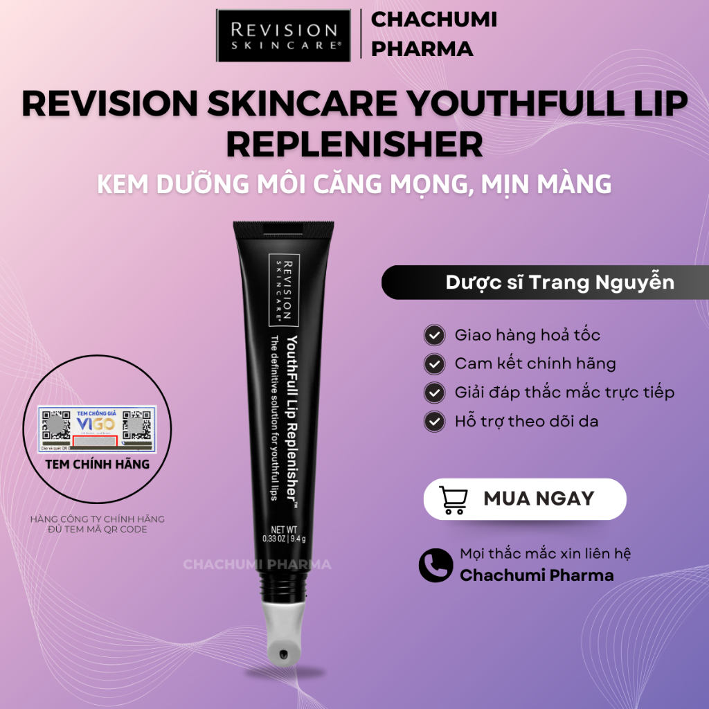  Dưỡng môi Revision Skincare YouthFull Lip Replenisher cho đôi môi căng mọng mịn màng 9.4g 