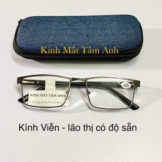  Kính viễn thị lão thị đọc sách  đi đường khung kim loại nhẹ mắt kính đã có độ sẵn 
