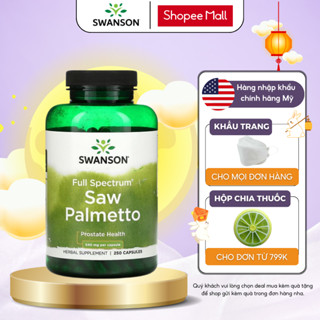 Tăng cường sinh lý, hỗ trợ đường tiết niệu và tuyến tiền liệt Swanson Saw Palmetto 450 mg