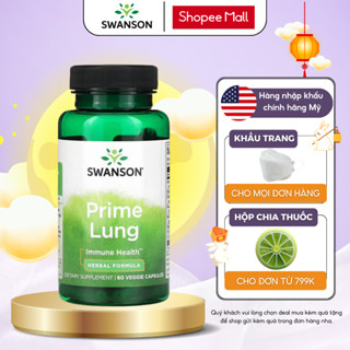 Viên uống bổ phổi Swanson Prime Lung hỗ trợ tăng chức năng phổi, giải độc phổi, tăng cường hệ miễn dịch 60 viên