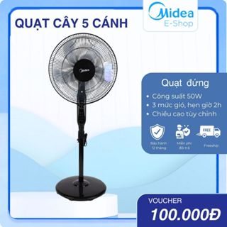Quạt Cây 5 Cánh Midea FS40-15Q (Quạt Đứng Công Suất 50W, Chỉnh Gió 3 Tốc Độ, Có Chức Năng Hẹn Giờ)