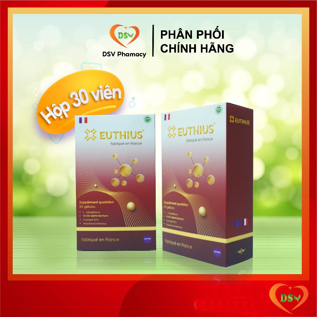 EUTHIUS - HỘP 30 VIÊN - 100% Từ Pháp - Hỗ Trợ Tăng Cường Sức Đề Kháng, Hỗ trợ CHỐNG OXY HOÁ