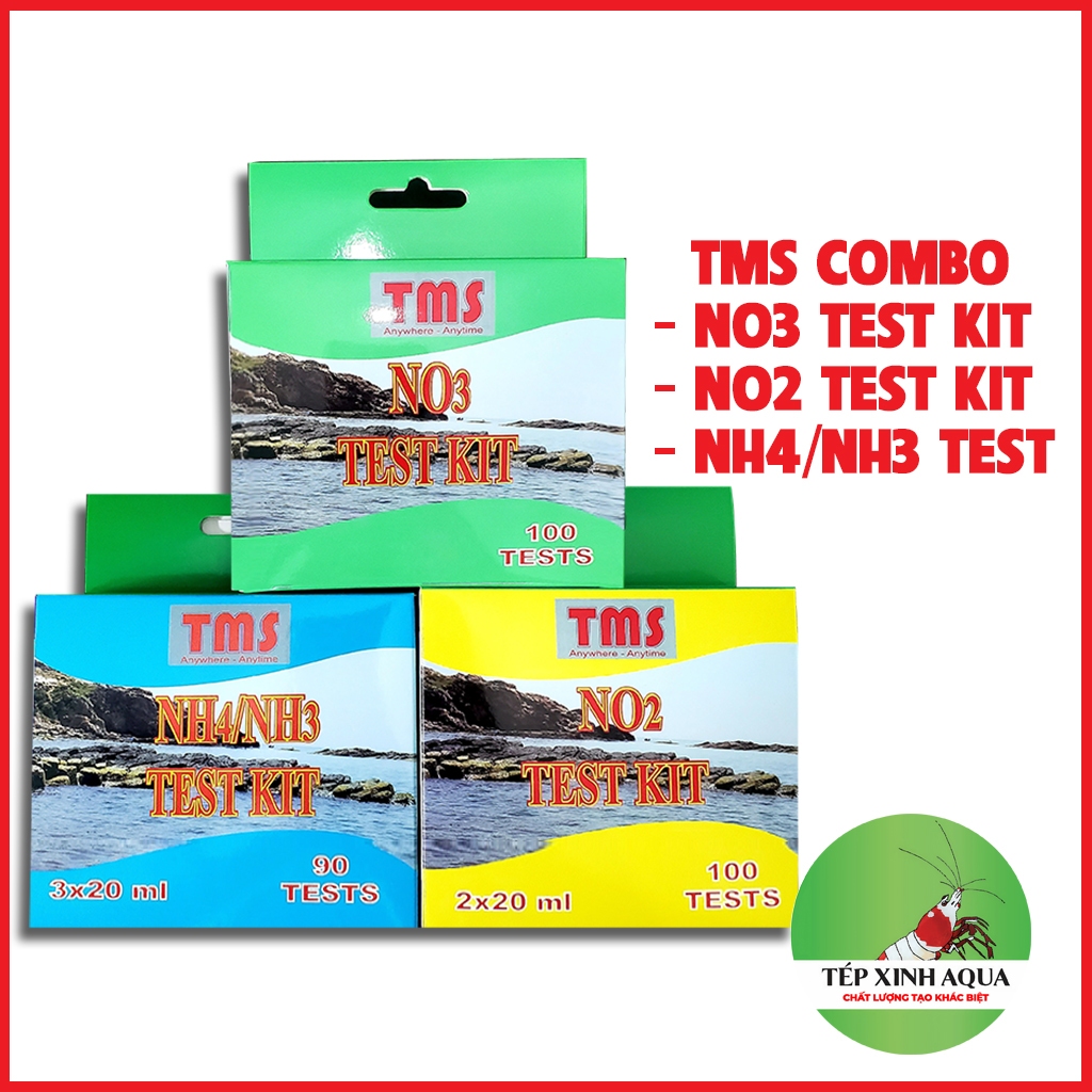 [Combo 3 bộ đo ] Bộ kiểm tra nước - test nước test kit nhanh NH3/NO3/NO2 cho bể thủy sinh - TMS - Té