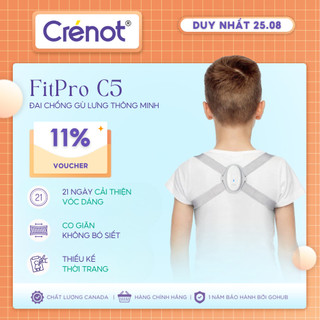 Đai chống gù lưng thông minh Crenot FitPro C5 đeo đai thẳng lưng gù cảm biến áo định hình bảo vệ cho bé trẻ em