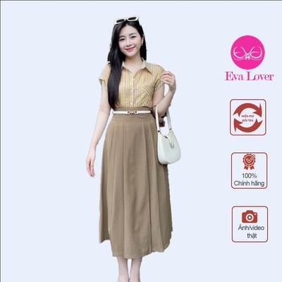 Chân váy xòe Evalover thiết kế 6 ly chất gold Hàn cao cấp CV2024225