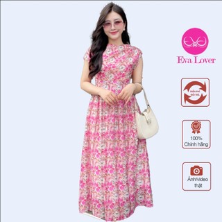 Váy hoa dáng dài Evalover thiết kế lệch vai  cao cấp chất tơ cao cấp Evalover